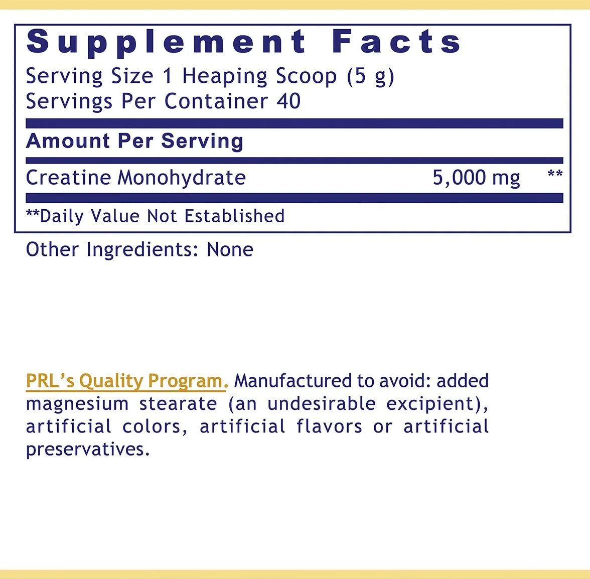 PRL Creatine Monohydrate Powder – Pure 5g Scoop | Strength, Muscle & Brain Support (Vegan)