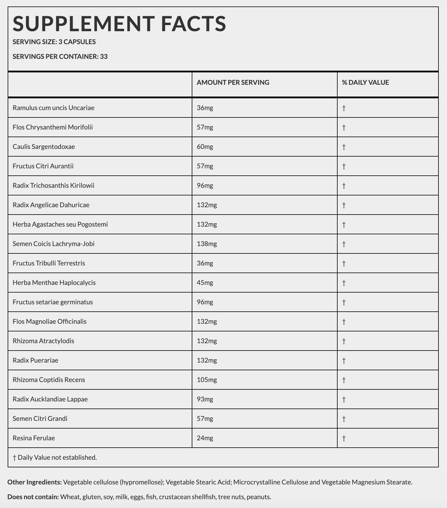 100-count vegetarian capsules supporting gut motility and microbiome balance