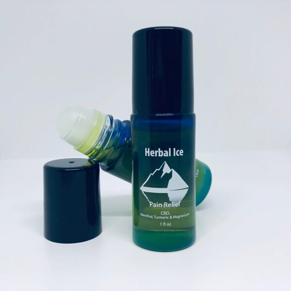 Herbal roll-on analgesic with turmeric, magnesium, hemp, menthol, and myrrh for inflammation relief