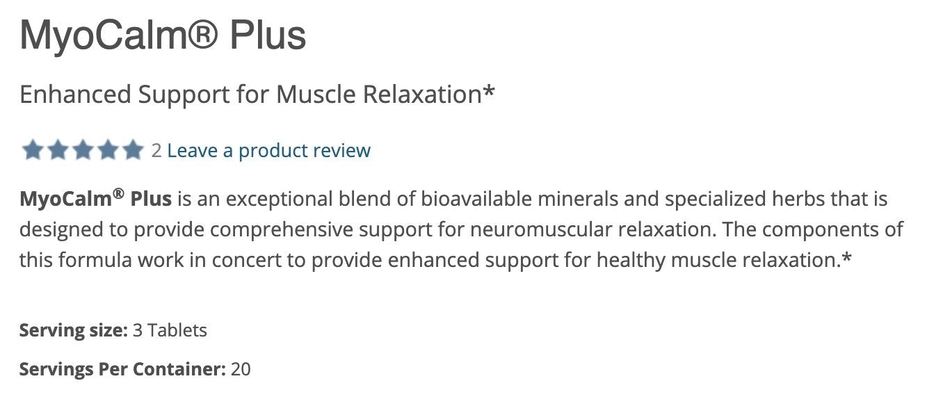 MyoCalm Plus muscle relaxation supplement with magnesium and calming herbs