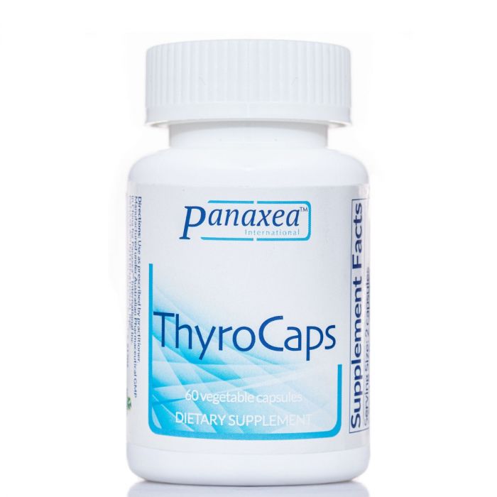 ThyroCaps thyroid support supplement with L-Tyrosine, forskolin, and adaptogens for low thyroid symptoms