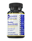 Bottle of Vitamin D3 and K2 for Bone, Heart, and Immune Health
