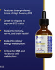 Vitamin B12 ND liquid supplement with methylated B12 forms for energy and brain support and other benefits