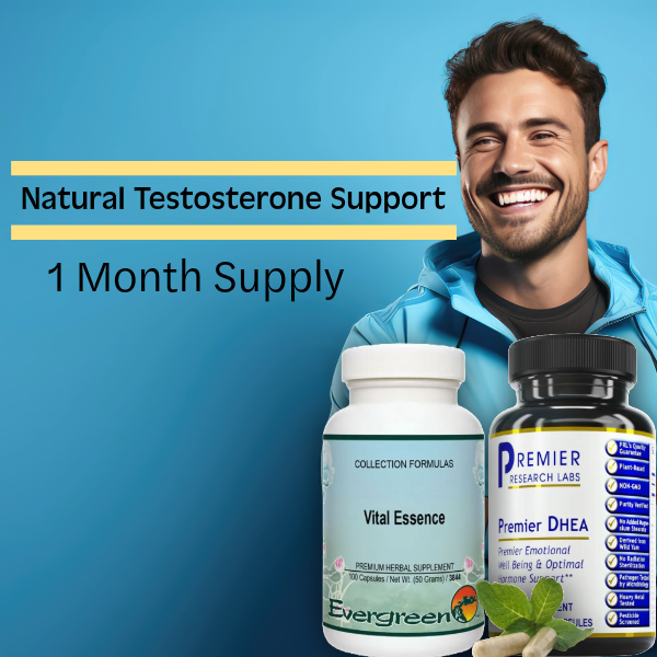 Men’s Vitality Bundle with Vital Essence and DHEA supplements for testosterone, erectile dysfunction and libido support