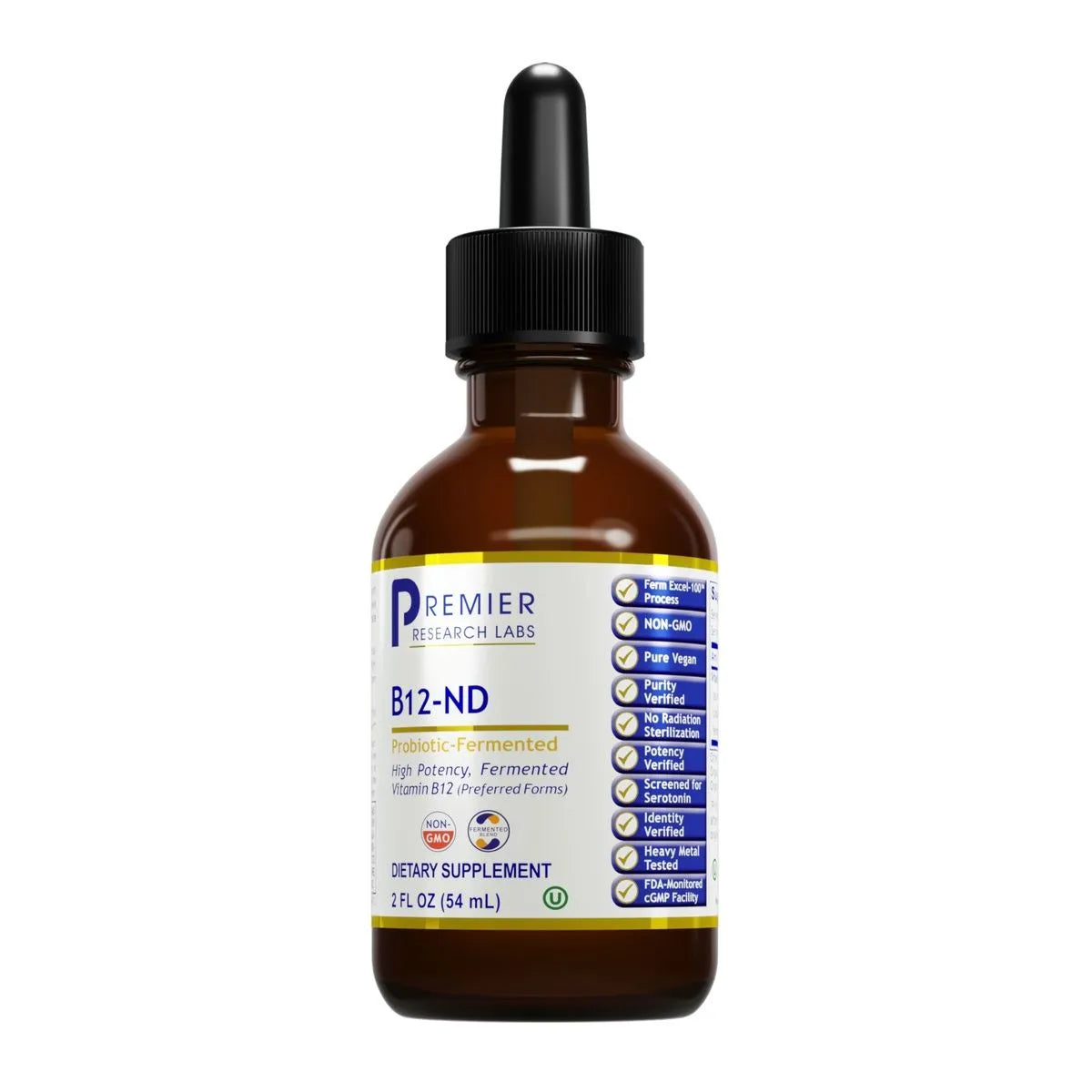 Vitamin B12 ND liquid supplement with methylated B12 forms for energy and brain support