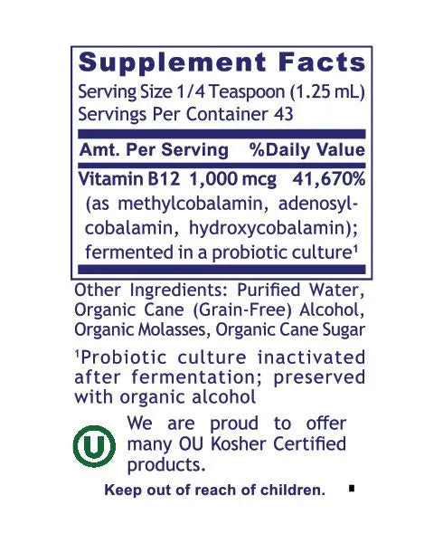 Fermented B12 supplement with methylcobalamin, adenosylcobalamin, and hydroxocobalamin