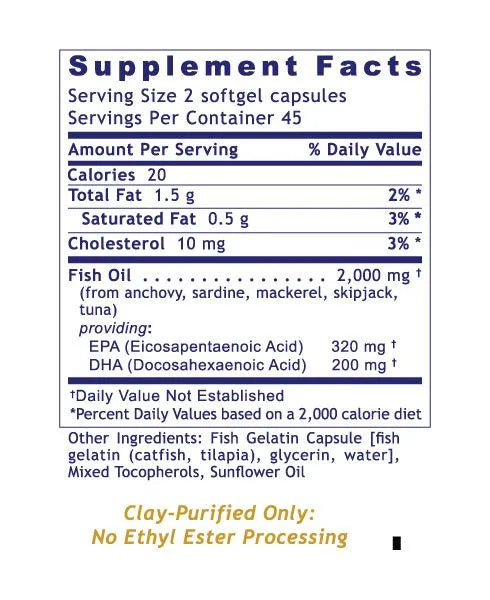 Omega-3 supplement ingredients with EPA and DHA from deep-sea fish oil