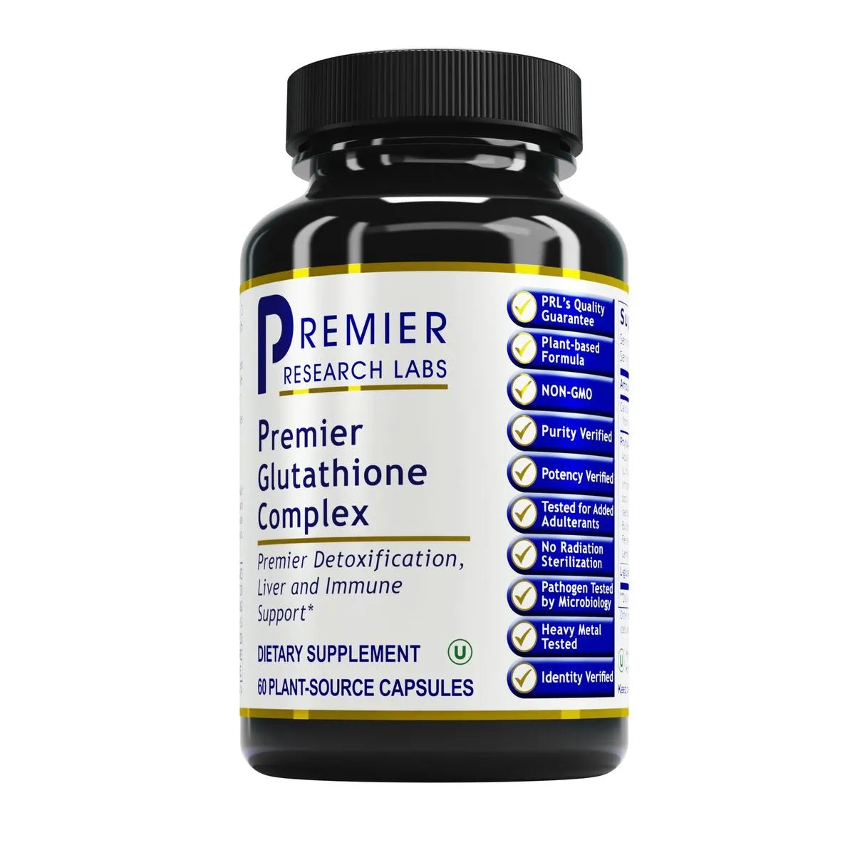 Premier Glutathione Complex supplement with Setria® reduced glutathione for antioxidant and detox support