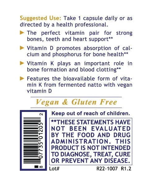 Suggested Dosage for Vitamin D3+K2