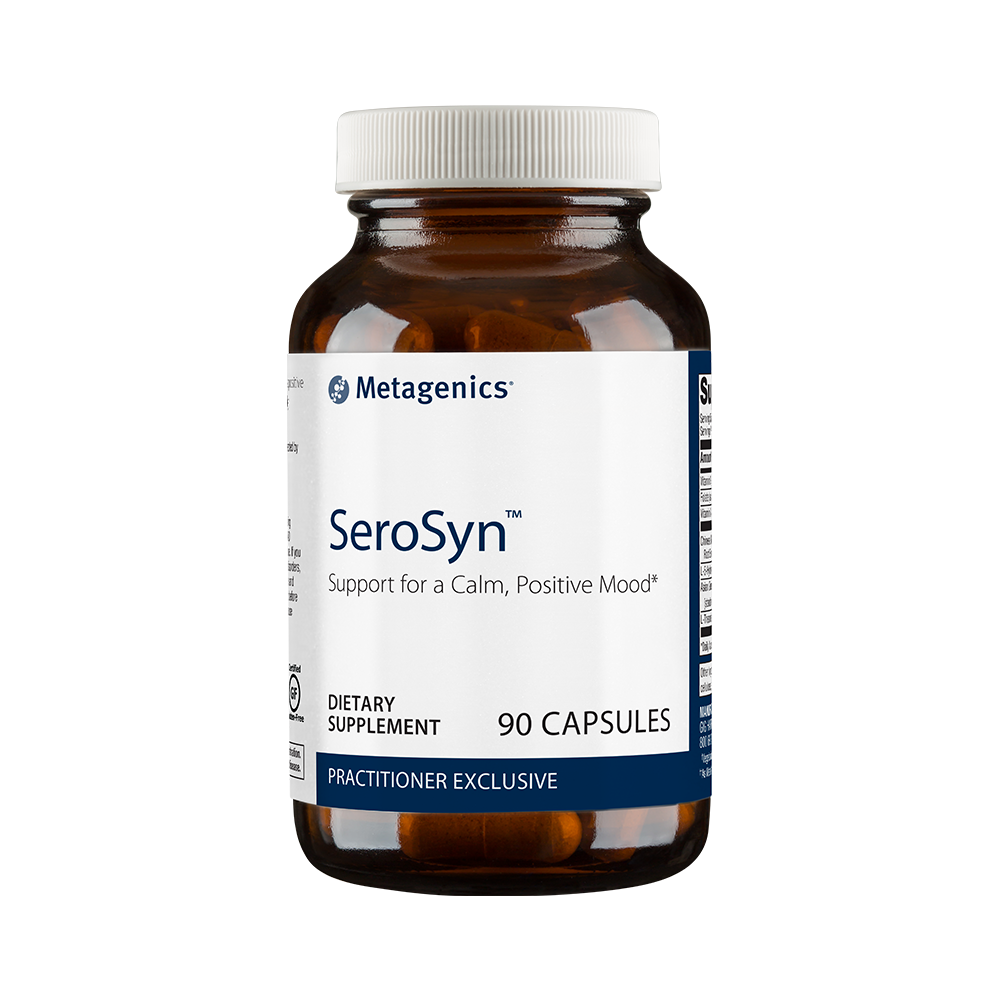 SeroSyn serotonin mood support supplement with 5-HTP, theanine, and ginseng