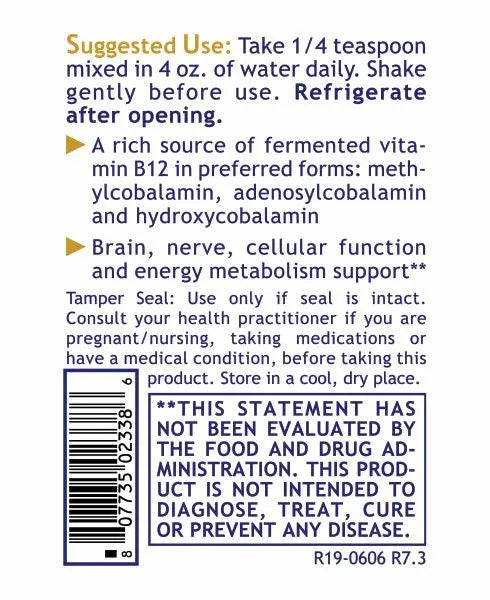 Fermented B12 supplement with methylcobalamin, adenosylcobalamin, and hydroxocobalamin Dosage