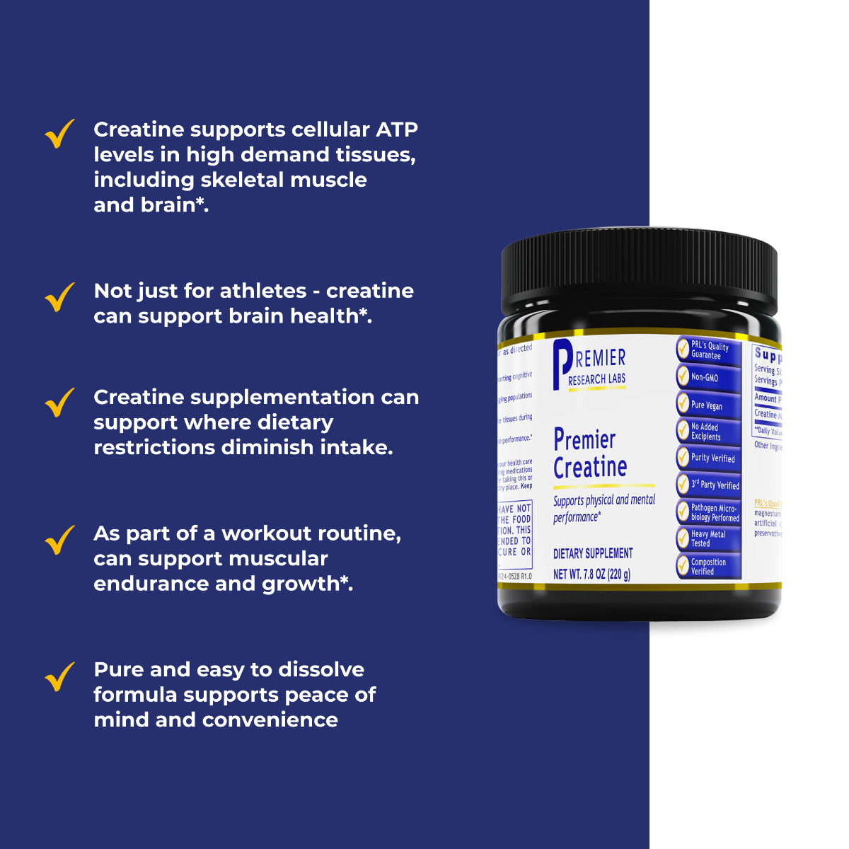 PRL Creatine Monohydrate Powder – Pure 5g Scoop | Strength, Muscle &amp; Brain Support (Vegan)